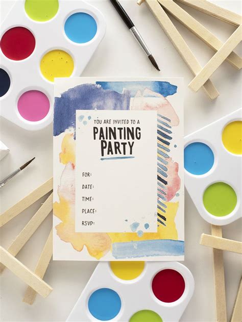 paint party invitation|free printable painting invitations.